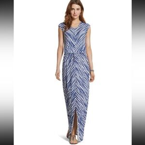 Chicos Striped Danube Tie-front Maxi Dress Women’s size S